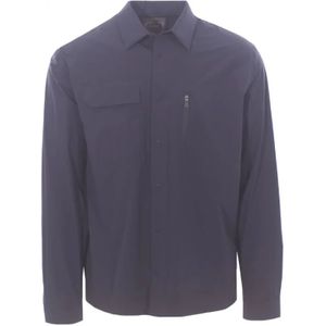 Herno, Heren, Overhemden, Blauw, Maat: M Polyamide,