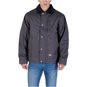 Tommy Jeans, Heren, Jassen, Zwart, Maat: M Katoen,