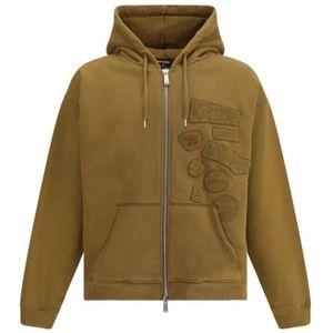 Dsquared2, Heren, Sweatshirts & Hoodies, Bruin, Maat: L Katoen,