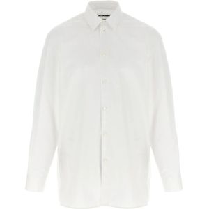 Jil Sander, Heren, Overhemden, Wit, Maat: M Katoen,
