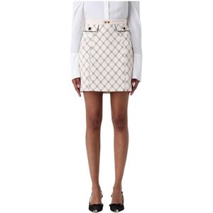 Elisabetta Franchi, Dames, Rokken, Wit, Maat: XS