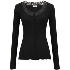 Saint Laurent - Gebreid Vest - Zwart - Wol en Zijde