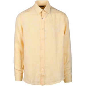 Paul & Shark, Heren, Overhemden, Geel, Maat: 5XL Linnen,