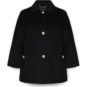 Elena Mirò, Dames, Mantels, Zwart, Maat: L Wol,