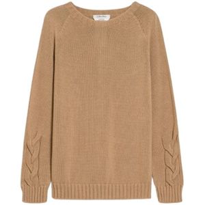 Max Mara, Dames, Truien, Beige, Maat: M Katoen,