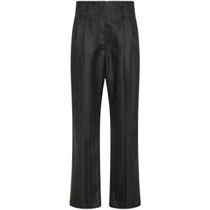 Forte Forte, Dames, Broeken, Zwart, Maat: S Wol,