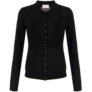 Elisabetta Franchi, Dames, Truien, Zwart, Maat: XS Wol,