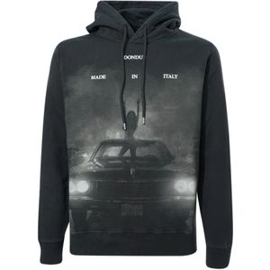Dondup, Heren, Sweatshirts & Hoodies, Zwart, Maat: L Katoen,