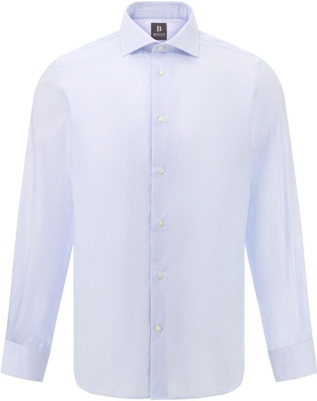 Boggi Milano - Windsor - Overhemd - Pastelblauw/Wit - Lange Mouw