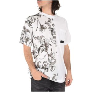 Versace Jeans Couture, Heren, Tops, Wit, Maat: M Katoen,