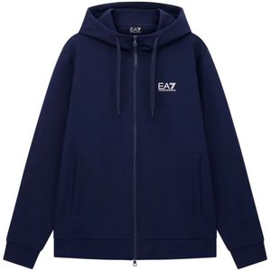 Emporio Armani Ea7, Heren, Sweatshirts & Hoodies, Blauw, Maat: XL Katoen,