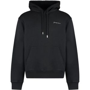 Jacquemus, Heren, Sweatshirts & Hoodies, Zwart, Maat: L Katoen,