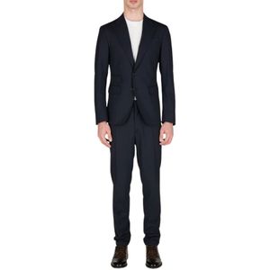 Dsquared2 Navy Blue London Suit , Black , Heren , Maat: 2XL