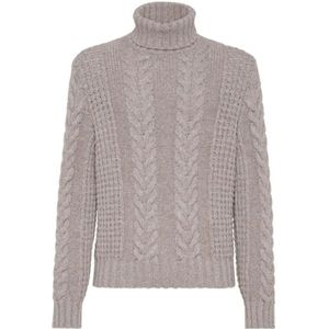 Brunello Cucinelli, Heren, Truien, Grijs, Maat: L Katoen,