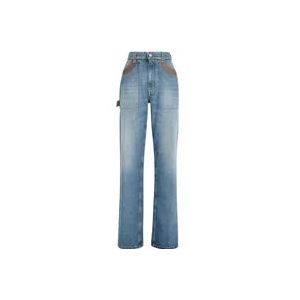 Fendi Vintage-Effect Flared Jeans , Blue , Dames , Maat: S