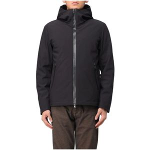 Woolrich Zwarte stretchjas met hoge kraag , Black , Heren , Maat: XL