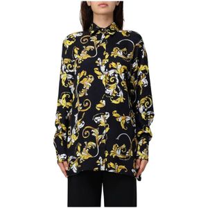 Versace Jeans Couture, Dames, Blouses & Shirts, Zwart, Maat: XS