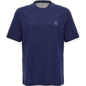Brunello Cucinelli, Heren, Tops, Blauw, Maat: L Jersey,