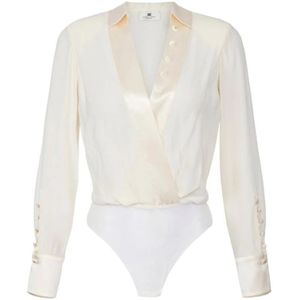 Elisabetta Franchi, Dames, Tops, Beige, Maat: XS Viscose,