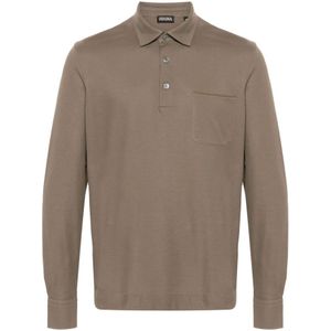Zegna, Heren, Tops, Bruin, Maat: 4XL Katoen,