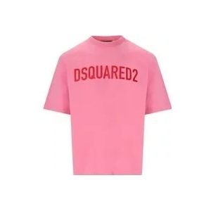Dsquared2 T-Hemden , Pink , Heren , Maat: M
