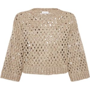 Brunello Cucinelli, Dames, Truien, Beige, Maat: M