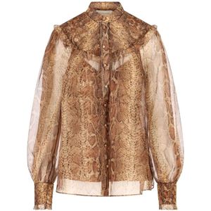 Zimmermann, Dames, Blouses & Shirts, Bruin, Maat: M Zijde,