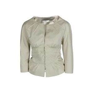 Prada Beige Pak met Jas en Rok , Beige , Dames , Maat: S