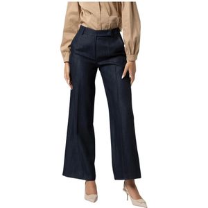 Kocca, Dames, Broeken, Blauw, Maat: S Leer,