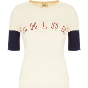 Chloé, Dames, Tops, Beige, Maat: L Katoen,