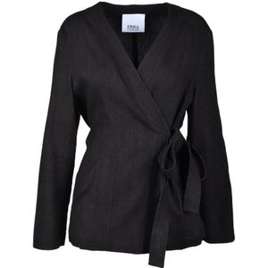 Erika Cavallini, Dames, Blouses & Shirts, Zwart, Maat: S Linnen,