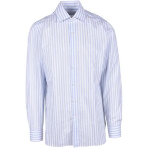 Luigi Borrelli Napoli, Heren, Overhemden, Blauw, Maat: L Katoen,
