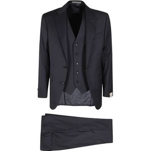 Corneliani, Heren, Pakken, Blauw, Maat: M Wol,