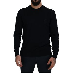 Dolce & Gabbana, Heren, Truien, Zwart, Maat: 2XL Wol,