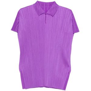 Issey Miyake, Dames, Blouses & Shirts, Paars, Maat: 2XL Poliester,