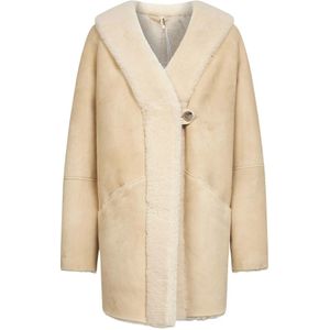 Loulou Studio, Dames, Mantels, Wit, Maat: 3XS Leer,