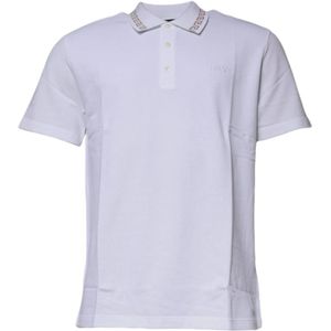Versace - Collared Neck Polo T-shirt - Wit - Korte Mouwen