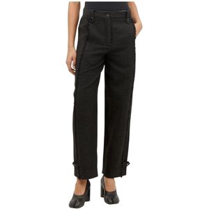 Ganni, Dames, Broeken, Zwart, Maat: XS Tweed,