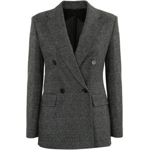 Max Mara Studio, Dames, Jassen, Grijs, Maat: M Katoen,