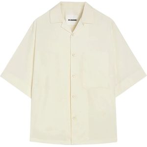 Jil Sander, Heren, Overhemden, Wit, Maat: L Katoen,