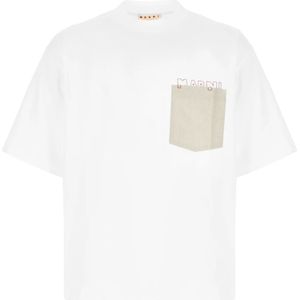 Marni, Heren, Tops, Wit, Maat: S Katoen,