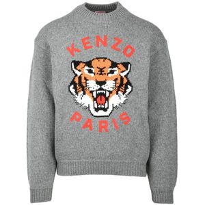 Kenzo, Heren, Truien, Grijs, Maat: M Katoen,