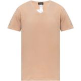 Hanro - Onderhemd - Zalm Roze - V-hals - Kwartmouw