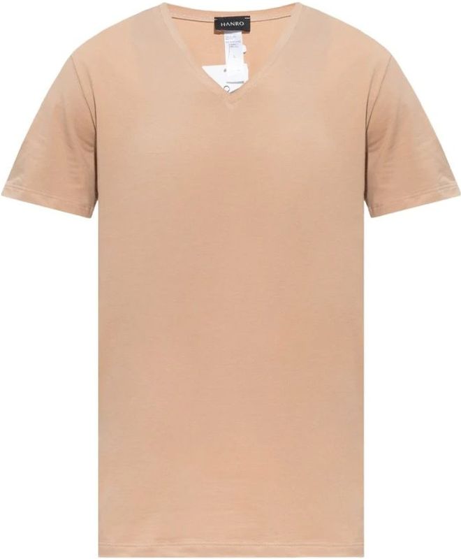 Hanro - Onderhemd - Zalm Roze - V-hals - Kwartmouw