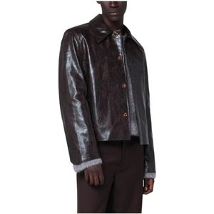 Séfr, Heren, Jassen, Bruin, Maat: M Leer,