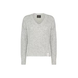 Peuterey Tijdloze V-hals trui , Gray , Dames , Maat: L