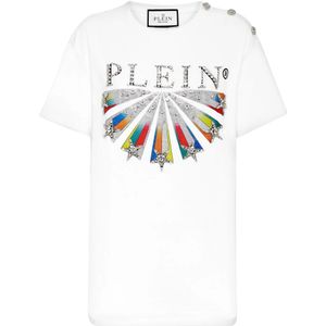 Philipp Plein, Dames, Tops, Wit, Maat: XS Katoen,