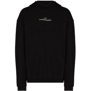 Maison Margiela, Heren, Sweatshirts & Hoodies, Zwart, Maat: XL Katoen,