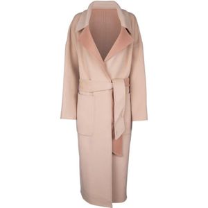 Calvin Klein - Belted Coat - Beige - Dames Mantel - Wol Blend
