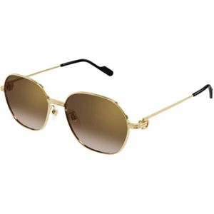 Cartier - Zonnebril - Geel - Unisex - Luxe Design
